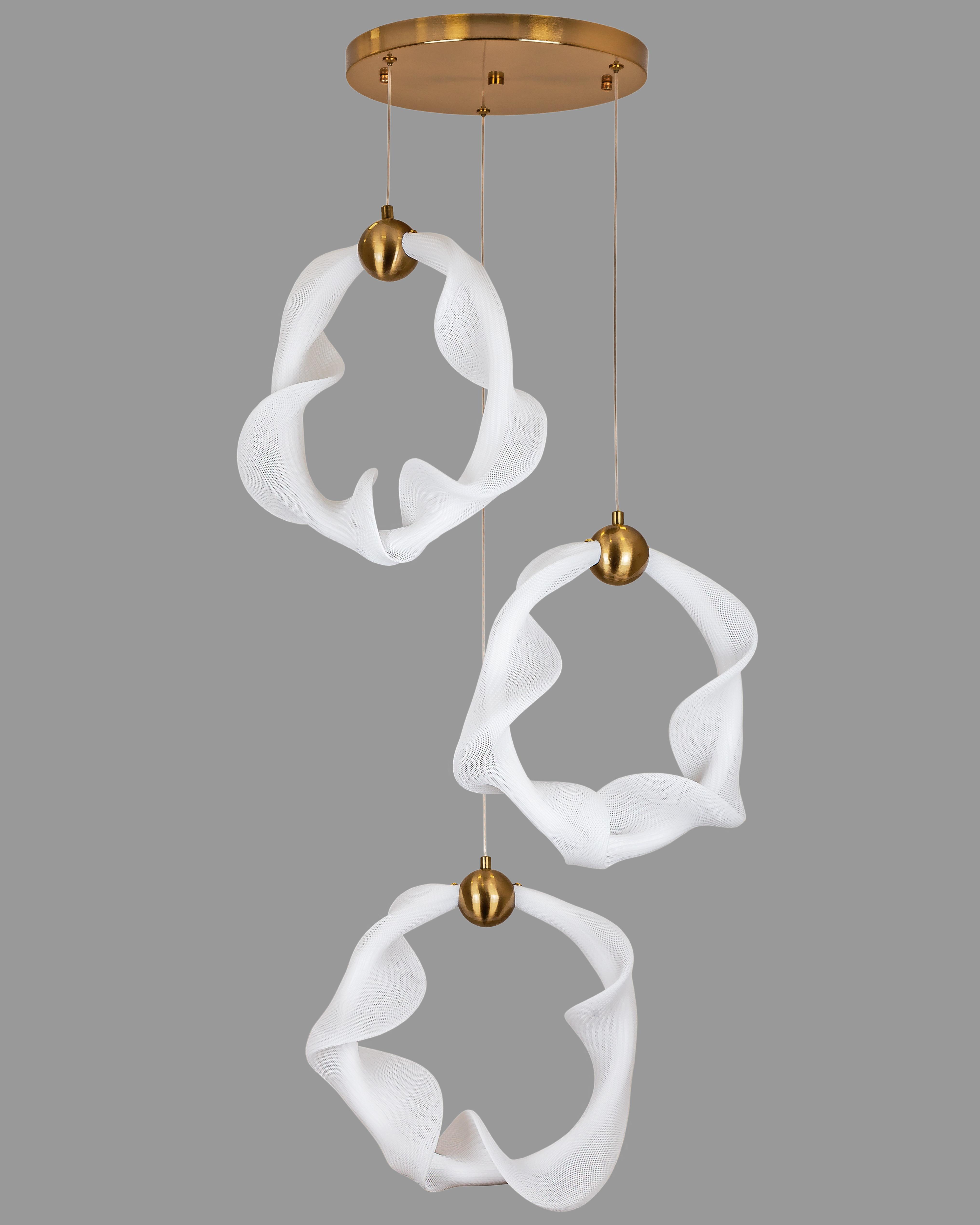 Люстра подвесная с плафонами в гибкой сетке Арт-деко Бронзовый (81-3090-3 AB)