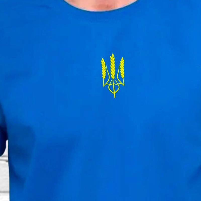 Футболка чоловіча з вишивкою тризуба 01-3 2XL Синій (305784-18-2) - фото 3