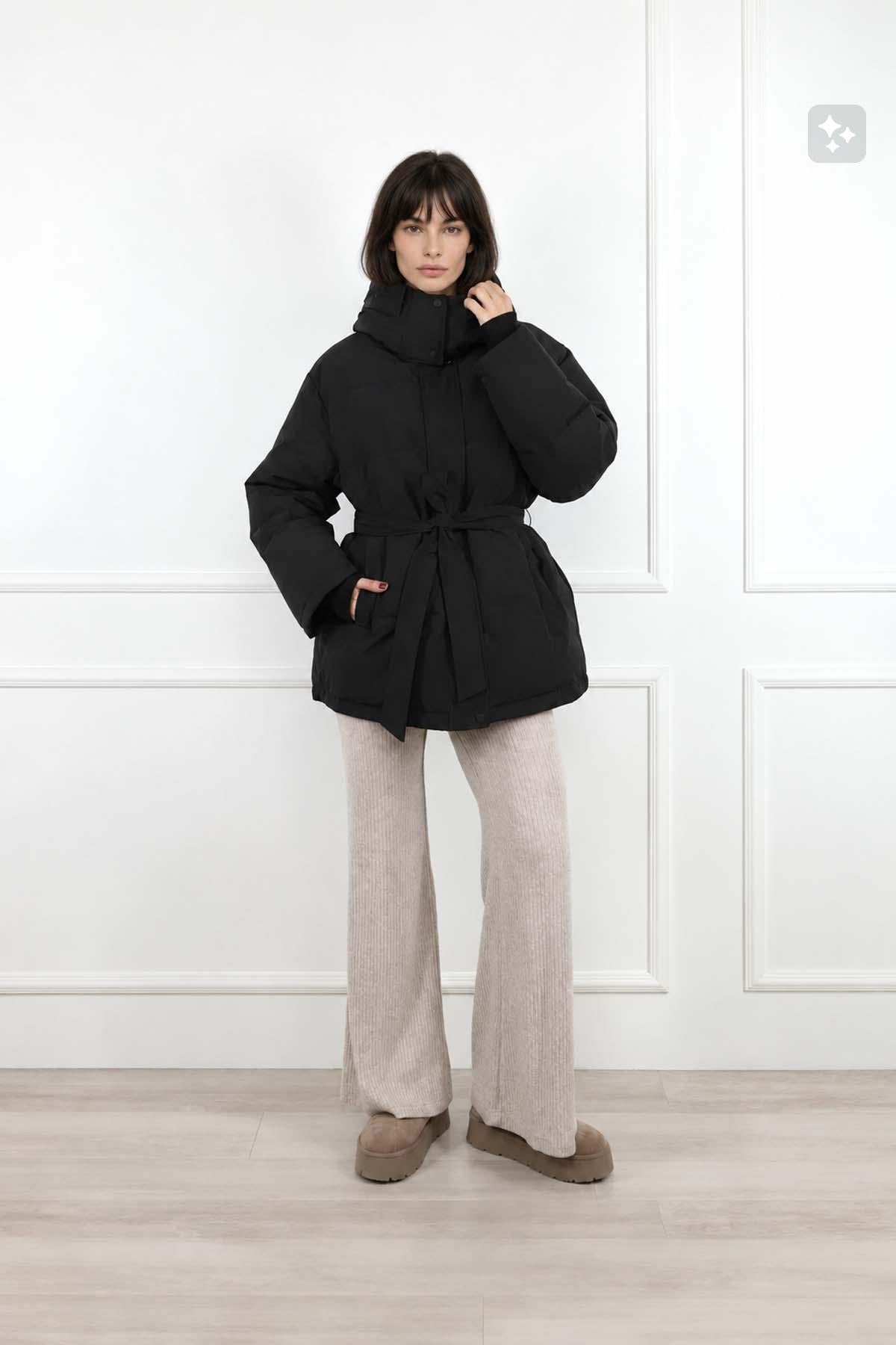 Куртка довга зимова жіноча Yuki ЦБ-00295124 р. 48 Чорний (SKT001313507)
