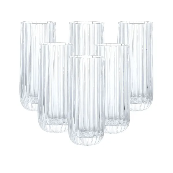 Набір склянок Lirmartur високих фігурних 6 шт. по 380 мл Прозорий