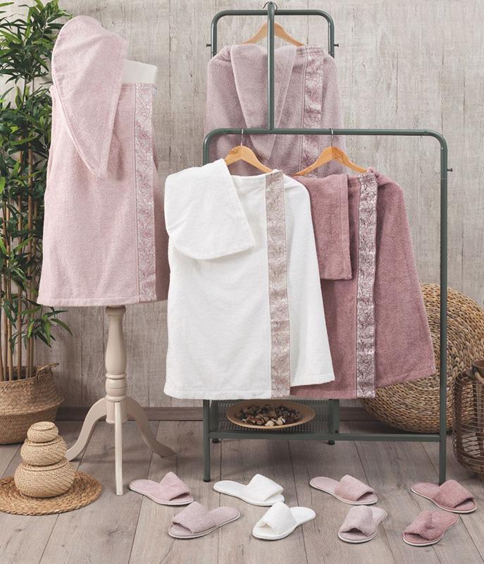 Набор женских полотенец Pupilla Flor для сауны полотенце-юбка на липучке/чалме/тапке - фото 2