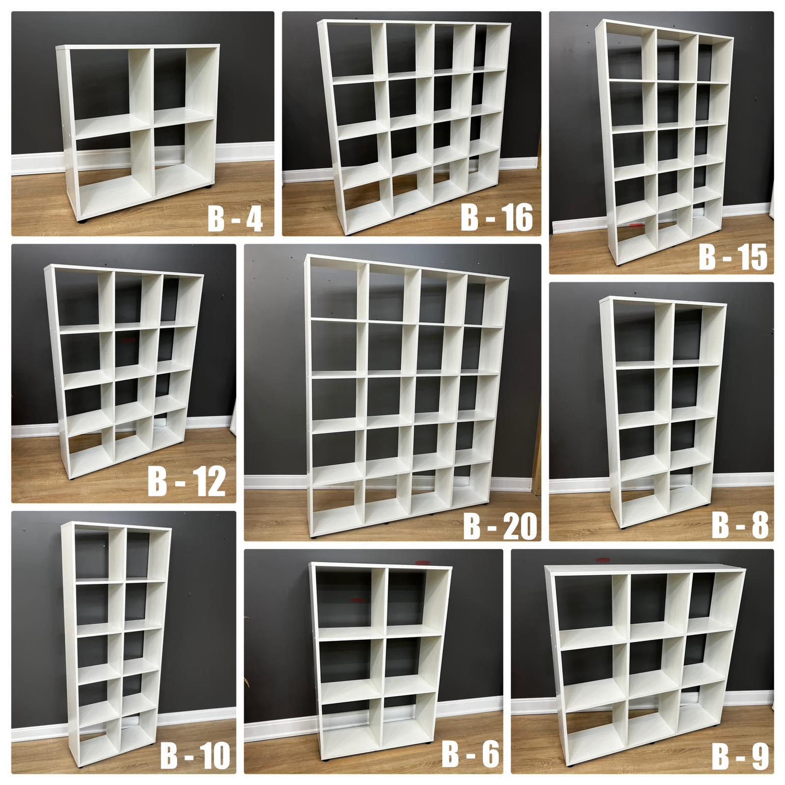 Стелаж В-9 на 9 комірок 1080х1056х252 мм Білий - фото 7 Стелаж В-9 на 9 комірок 1080х1056х252 мм Білий - фото 7