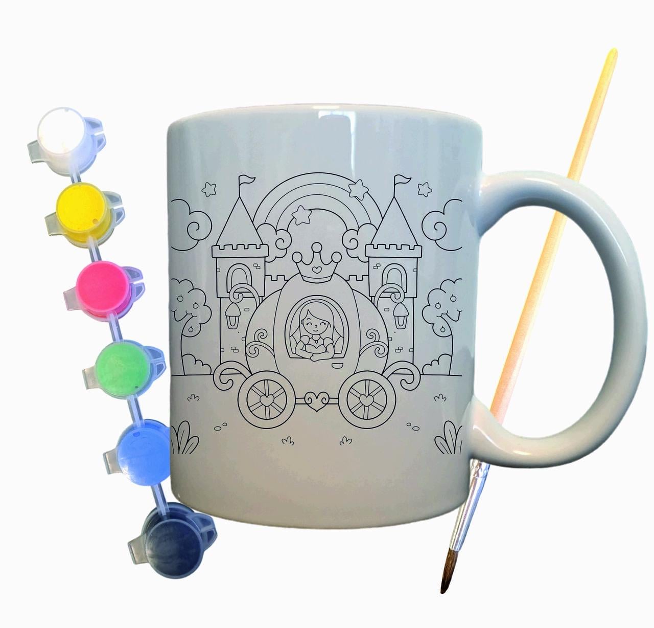 Набор для творчества кружка раскраска Замок Принцессы 330 мл Белый (КР0048)