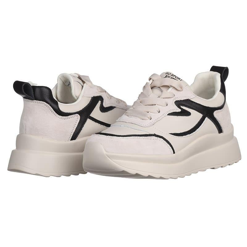 Кроссовки женские It ts MT63-6 кожаные р. 41 Бежевый (20267)