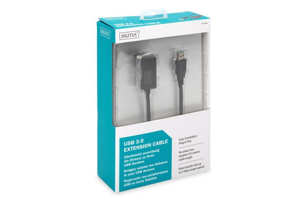 Кабель Assmann активний USB3 5M DA-73104 Black