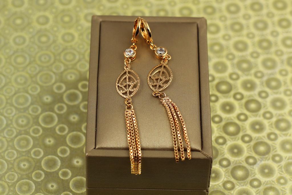 Серьги подвески Хuping Jewelry Ловец снов 7 см Золотистый (30138756)