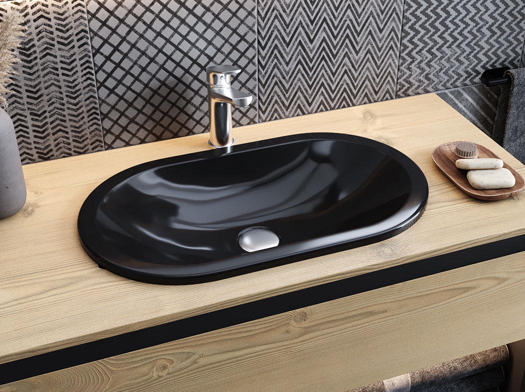 Умивальник накладний Status Nil Low 60x35 см Black (31437858)