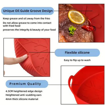 Форма силіконова для аерогрилів та аерофрітюрниць духовки 21,3 см Кремовий (RE-727) - фото 7 Форма силіконова для аерогрилів та аерофрітюрниць духовки 21,3 см Кремовий (RE-727) - фото 7