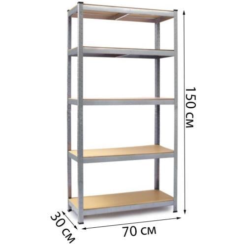 Стеллаж металлический Siker GoodTool G7030 5 полок 150х70х30 см (3433) - фото 9