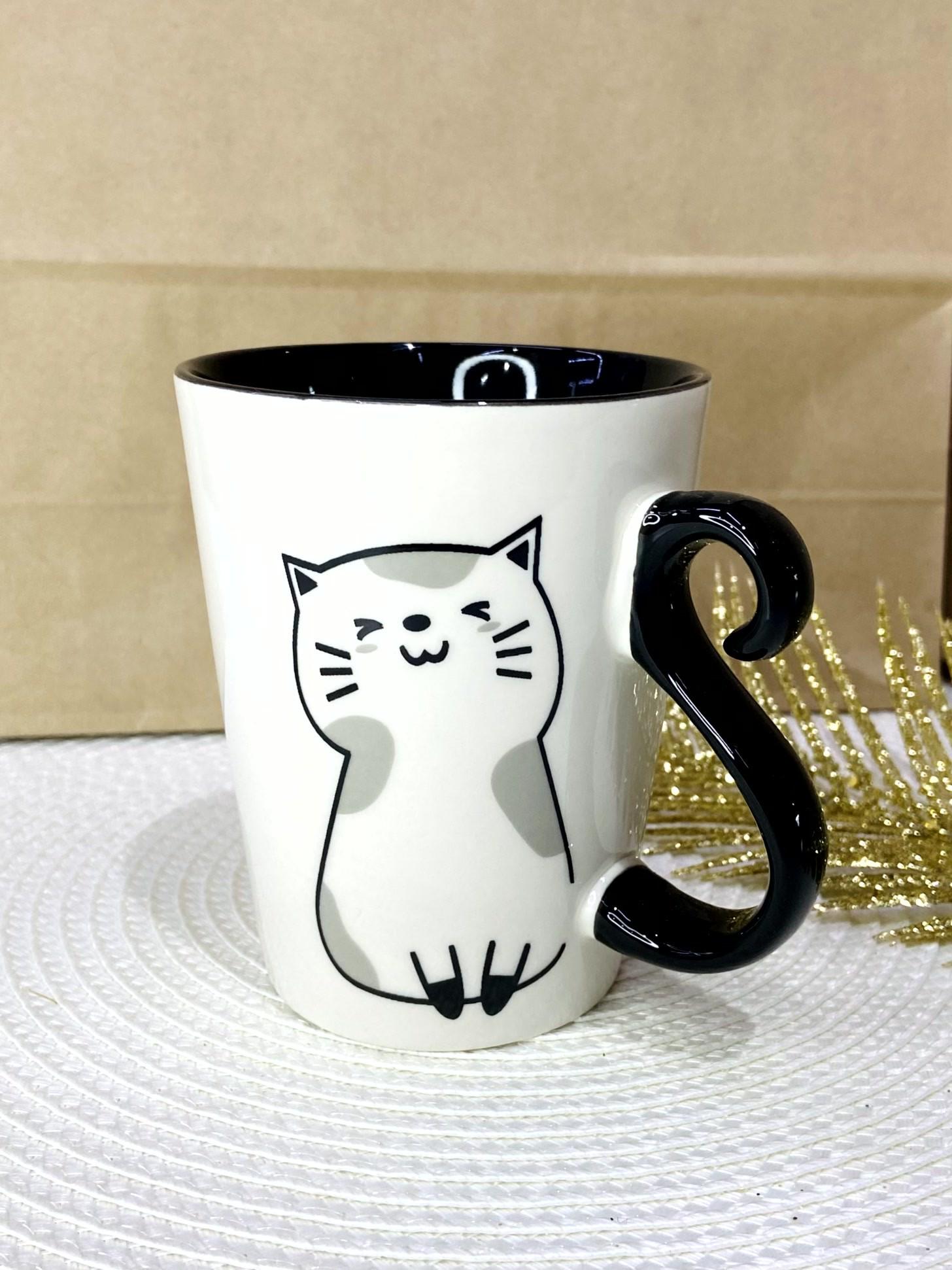 Чашка керамическая Cat 2 330 мл Черно-белый