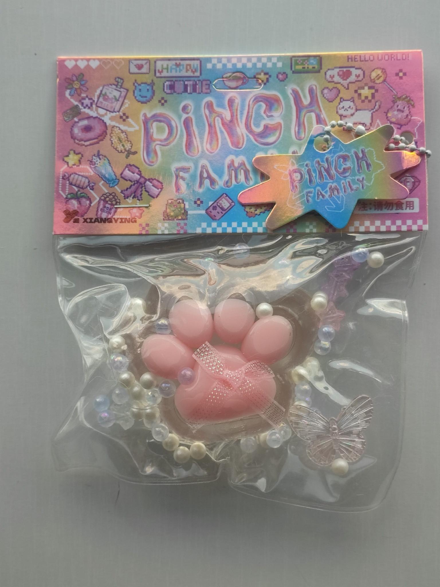 Іграшка антистрес сквіш котяча лапка 7х6 см Прозорий/Рожевий (2797P)