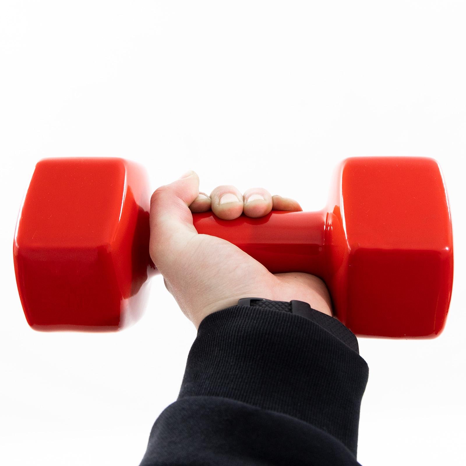 Гантель для фитнеса виниловая цельная Osport Profi 8 кг Красный (OF-0137) - фото 5