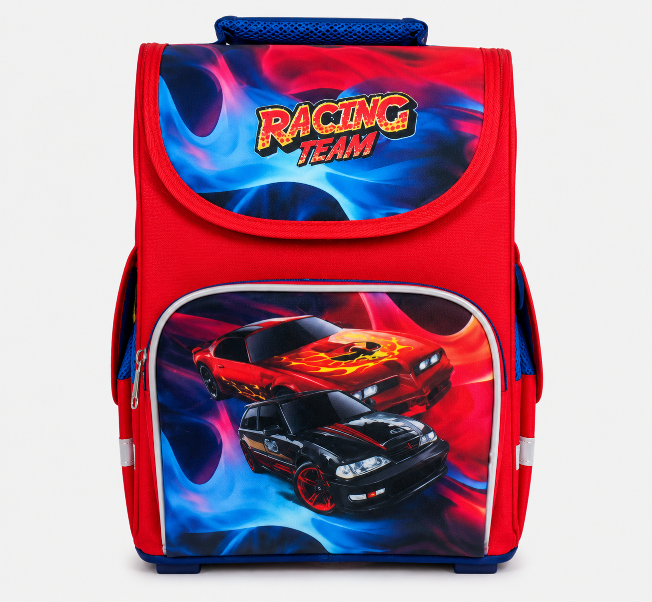 Рюкзак школьный для мальчика Racing Team ортопедический каркасный Красный (37758)