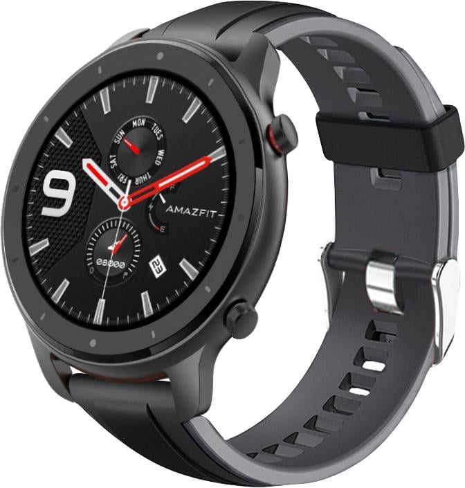 Ремешок Coholl для Amazfit GTR 47 мм Black/Grey (16277)