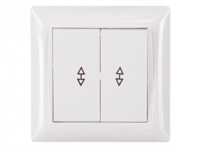 Выключатель двухклавишный проходной PRIMERA Белый (3019)