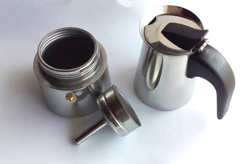 Гейзерная кофеварка Bohmann из нержавеющей стали 200 мл на 4 чашки (BH-9504) - фото 3 Гейзерная кофеварка Bohmann из нержавеющей стали 200 мл на 4 чашки (BH-9504) - фото 3