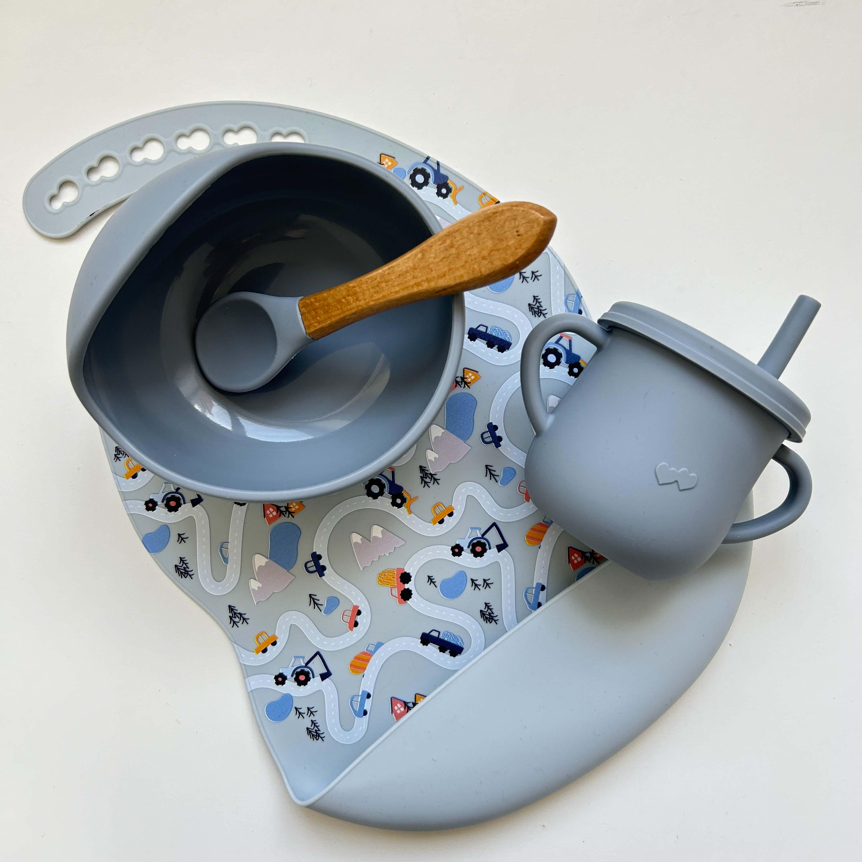 Набір посуду для дитини img_e0548 Y18 силіконовий Сірий (65662)