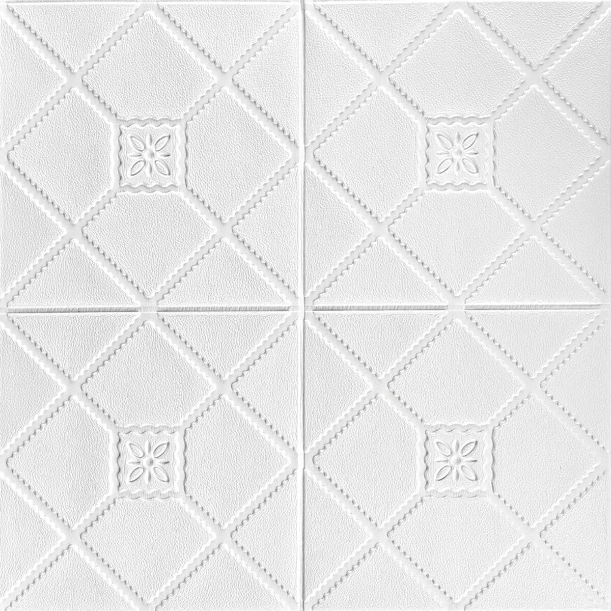 3D-панель самоклеющаяся белый декор 700x700x4 мм (SW-00001351)