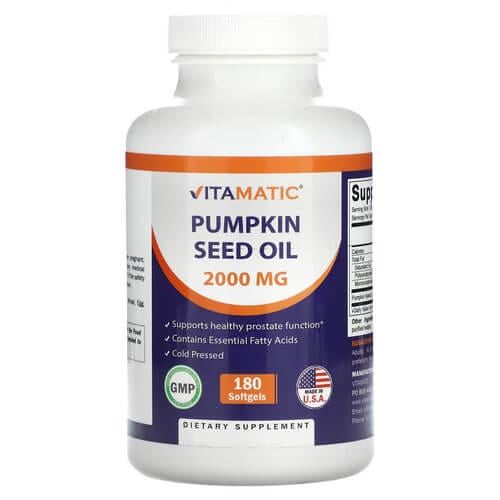 Тыквенное масло Vitamatic Pumpkin Seed Oil 180 жидких капс. (VMC-80072)