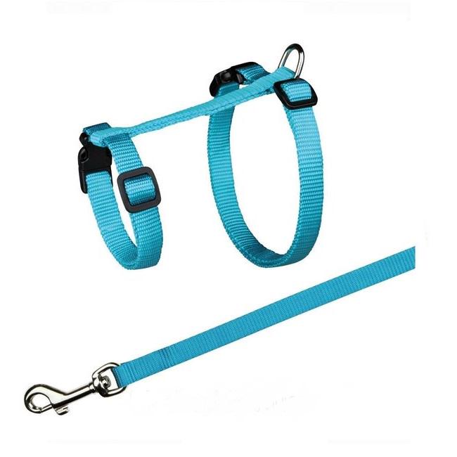 Поводок и шлея Trixie для больших кошек 34-57 см 13 мм Голубой (4011905041964)