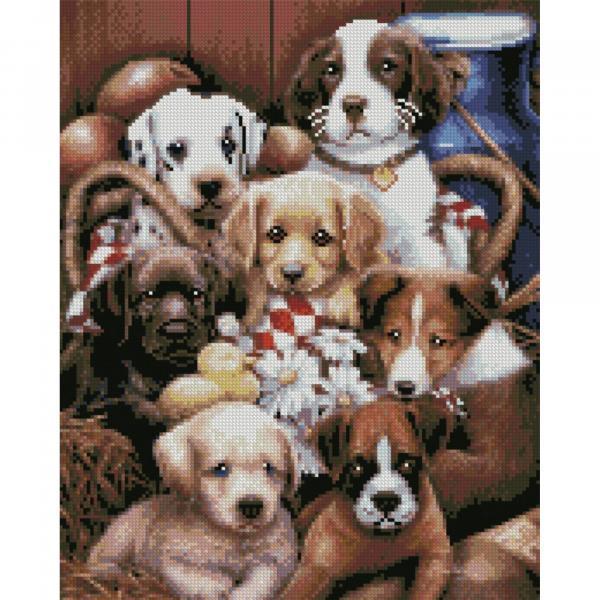 Алмазная картина Идейка Маленькие щенки 40х50 см (FA40039-mt)