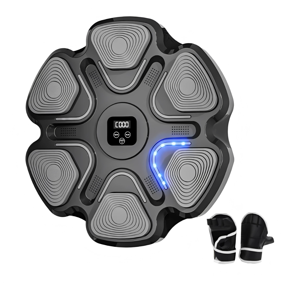 Тренажер для бокса настенный с подсветкой и Bluetooth колонкой с перчатками (bm2)