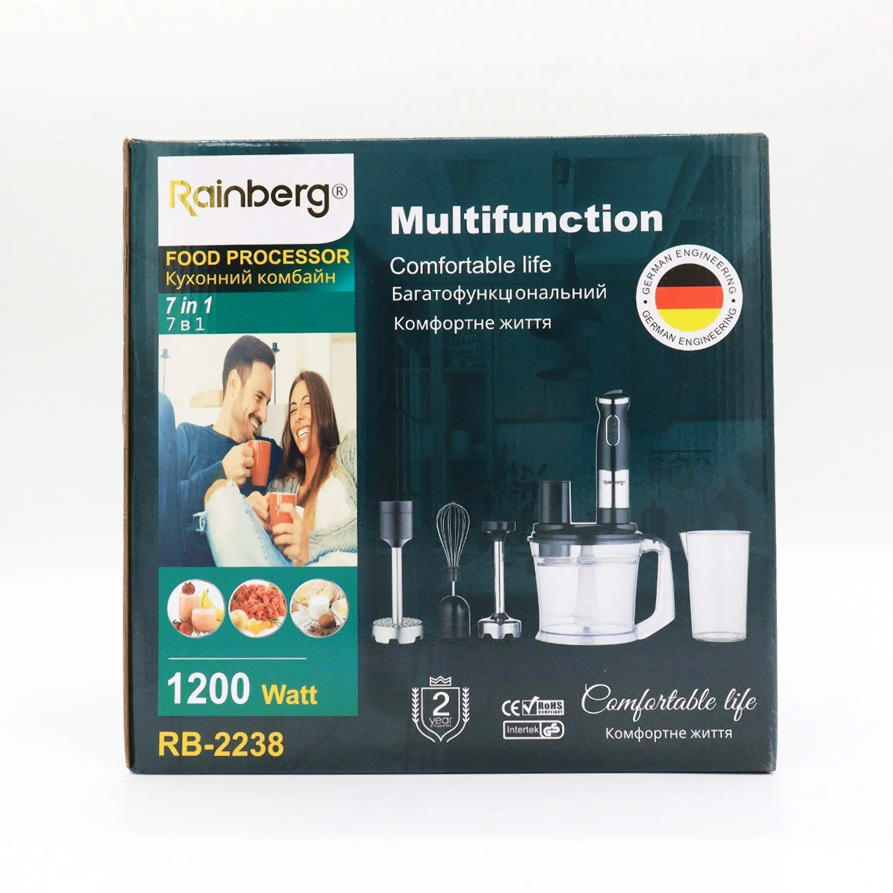 Блендер занурювальний Rainberg RB-2238 з чашею/насадками 1200 Вт (25278986) - фото 10 Блендер занурювальний Rainberg RB-2238 з чашею/насадками 1200 Вт (25278986) - фото 10