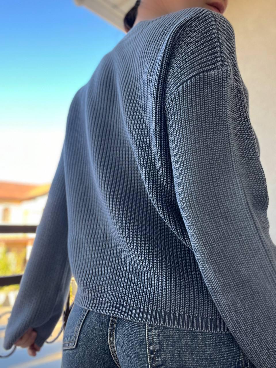 Светр жіночий A-N 875 варка в'язка OS Синій (3163) - фото 6 Светр жіночий A-N 875 варка в'язка OS Синій (3163) - фото 6