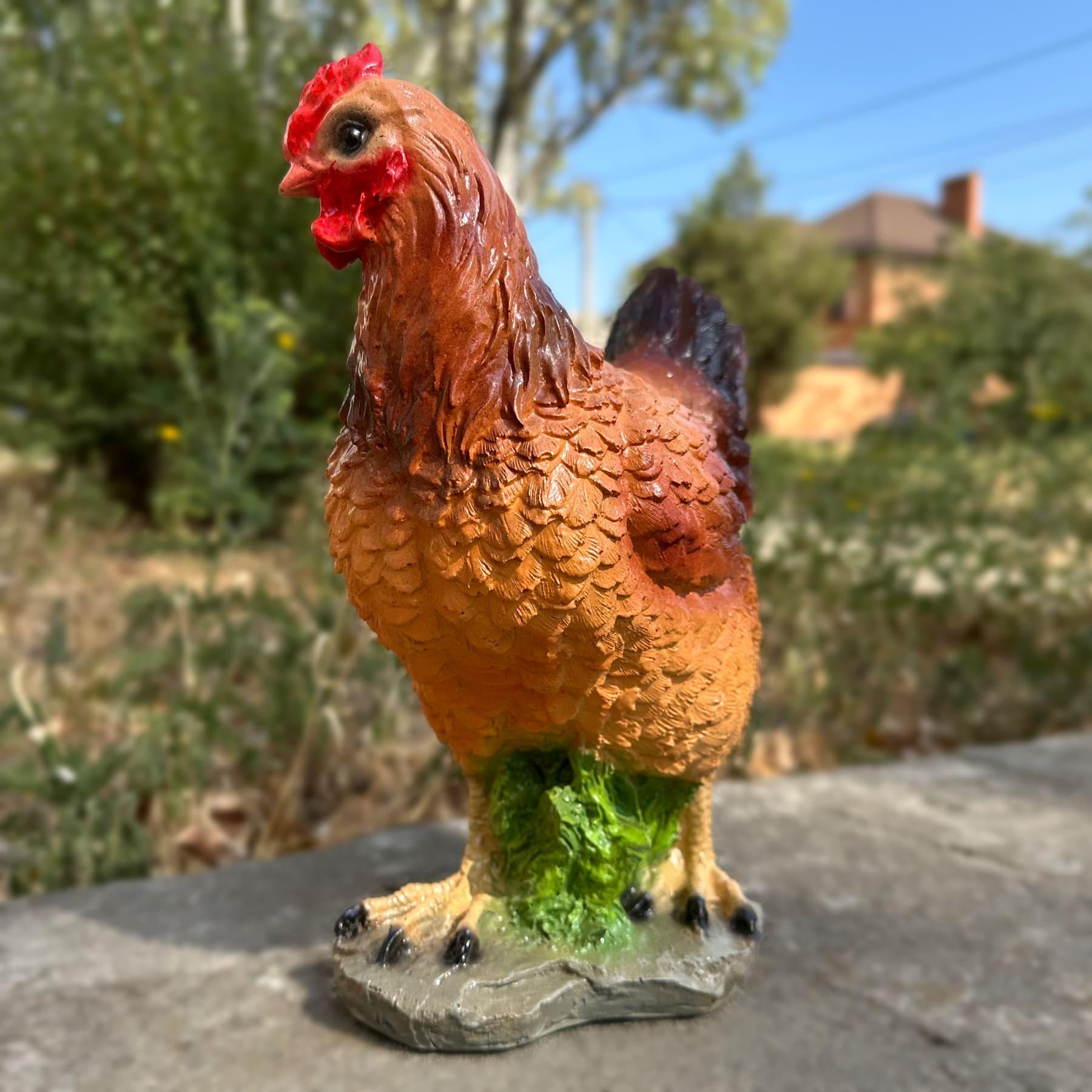 Садова фігура Курка з полістоун 29×12×19 см (4440) - фото 2 Садова фігура Курка з полістоун 29×12×19 см (4440) - фото 2