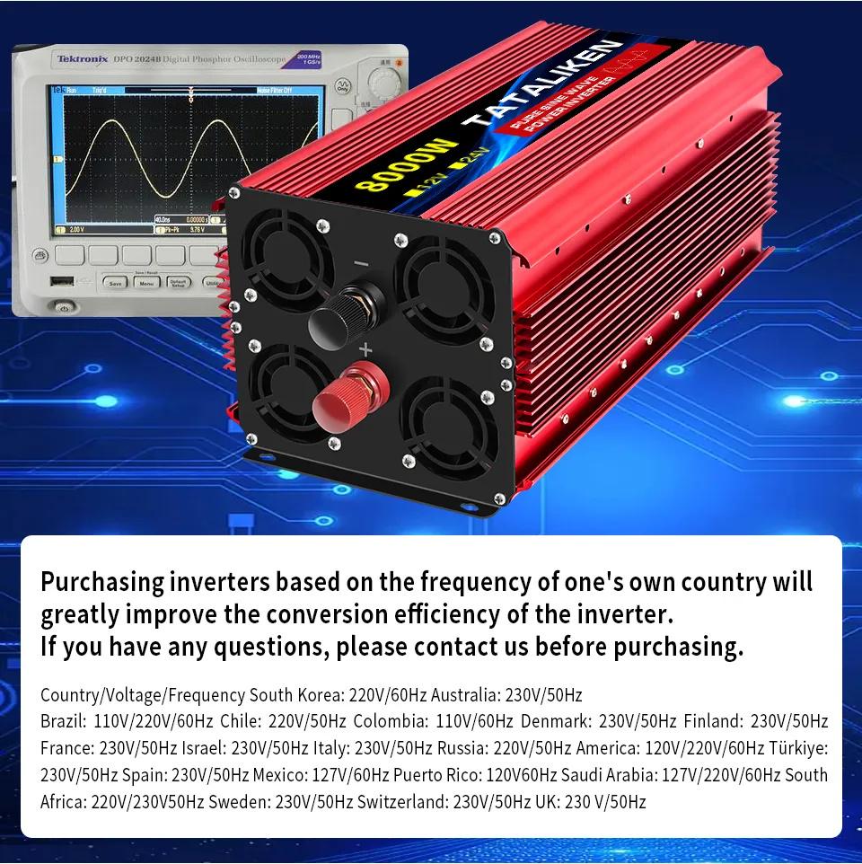 Перетворювач напруги Tataliken чистий синус 8000 W 12-220 V DC/AC - фото 6 Перетворювач напруги Tataliken чистий синус 8000 W 12-220 V DC/AC - фото 6