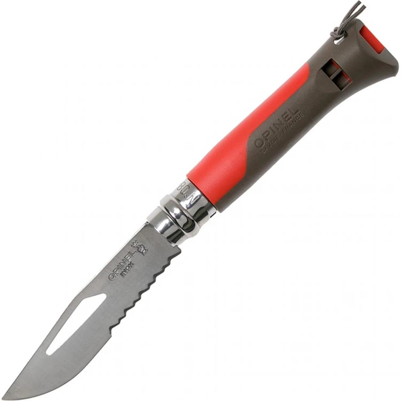 Ніж складаний Opinel Outdoor №8 Viroblock напівсерейтор Sandvik 12C27 нержавіюча сталь 85 мм Earth-Red (2359470622) - фото 1