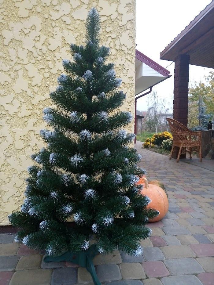 Елка искусственная Снежная Королева с подставкой с белым инеем 1,5 м Зеленый (С-1,5) - фото 1 Елка искусственная Снежная Королева с подставкой с белым инеем 1,5 м Зеленый (С-1,5) - фото 1