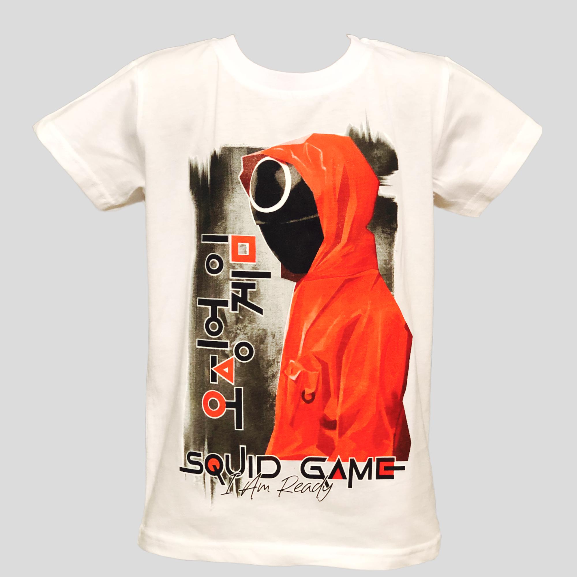 Футболка для хлопчика Гра в кальмари Squid qame Am Ready 134 см Білий