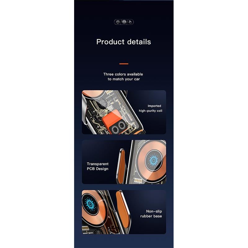 Держатель для телефона в авто XYJ L9 15W RGB (589420) - фото 10