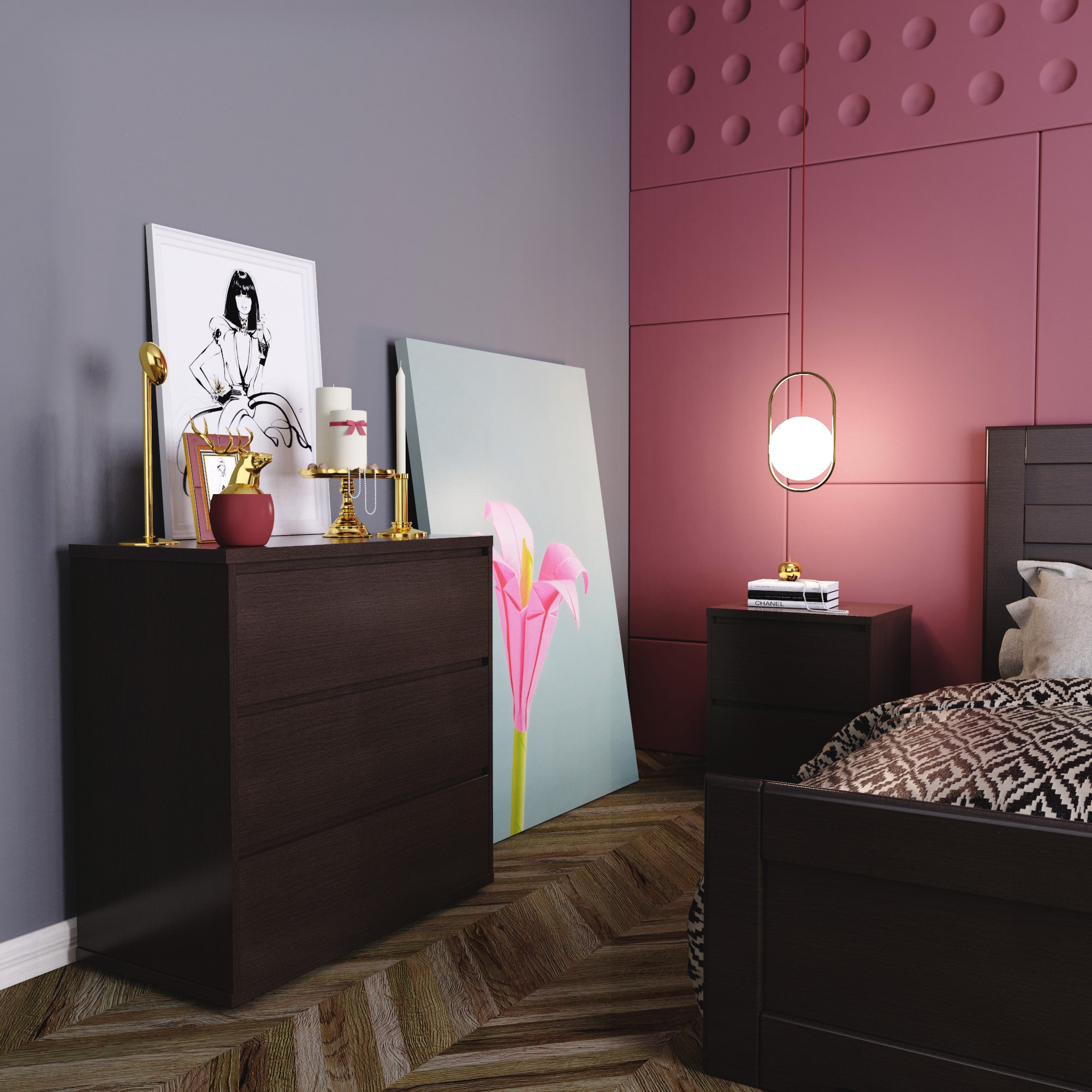 Комод ART IN HEAD 3 Light 790x800x420 мм Венге (LT01050000000) - фото 2 Комод ART IN HEAD 3 Light 790x800x420 мм Венге (LT01050000000) - фото 2