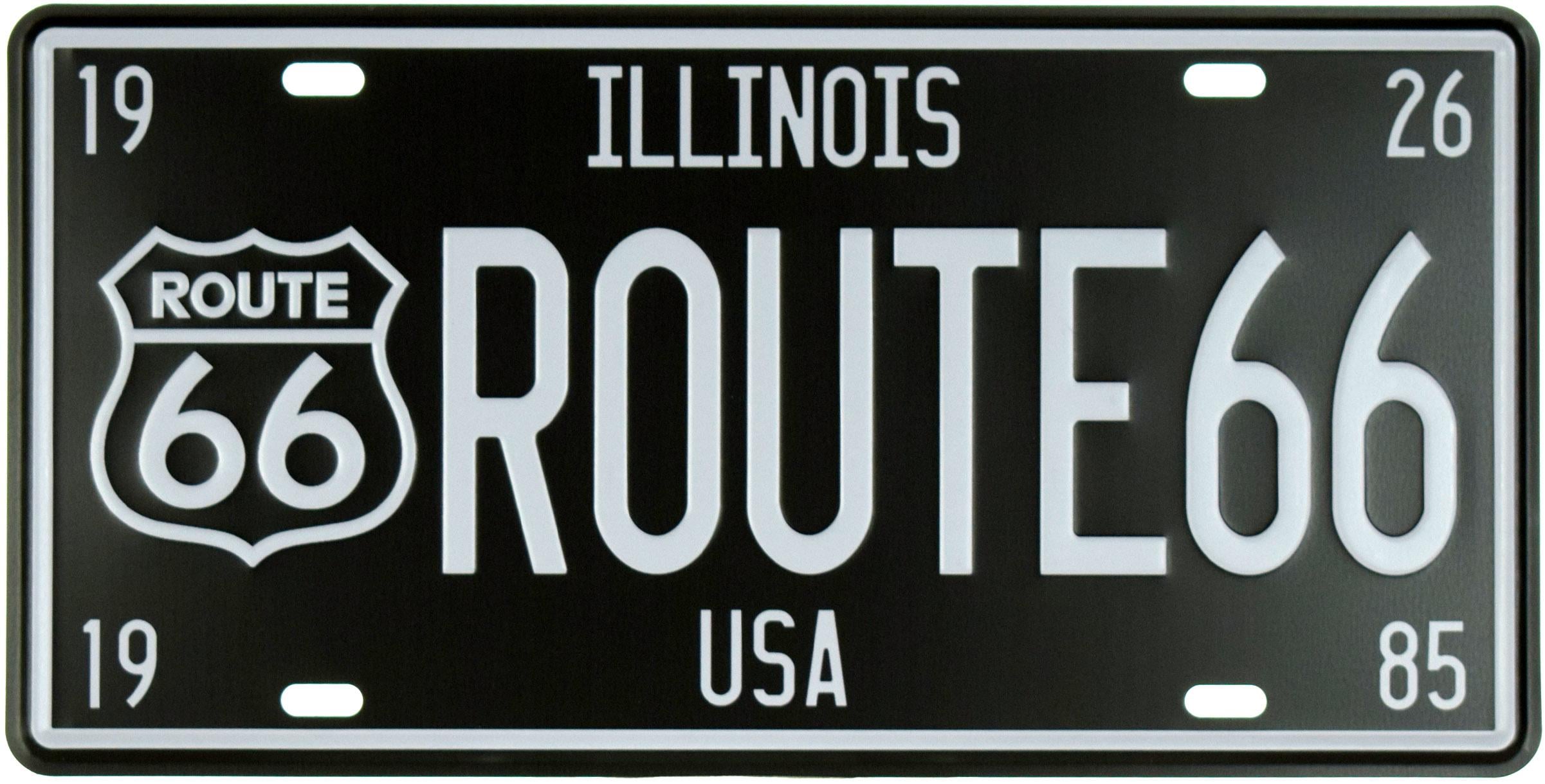 Табличка металлическая Иллинойс Маршрут 66/Illinois Route 66 15x30 см