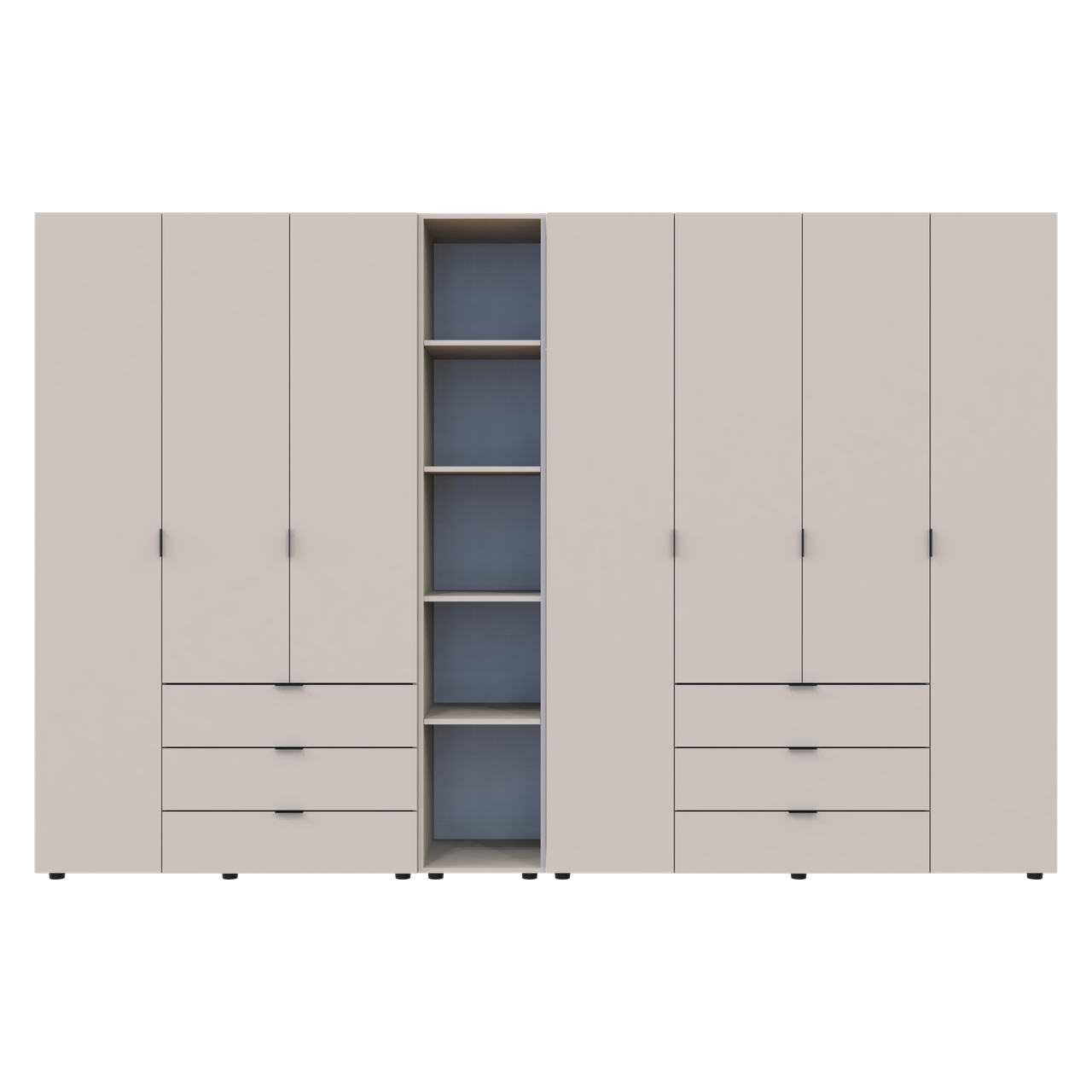 Шкаф для одежды Doros Гелар с этажеркой 3/4 ДСП 309,4х49,5х203,4 см Кашемир (80737653)