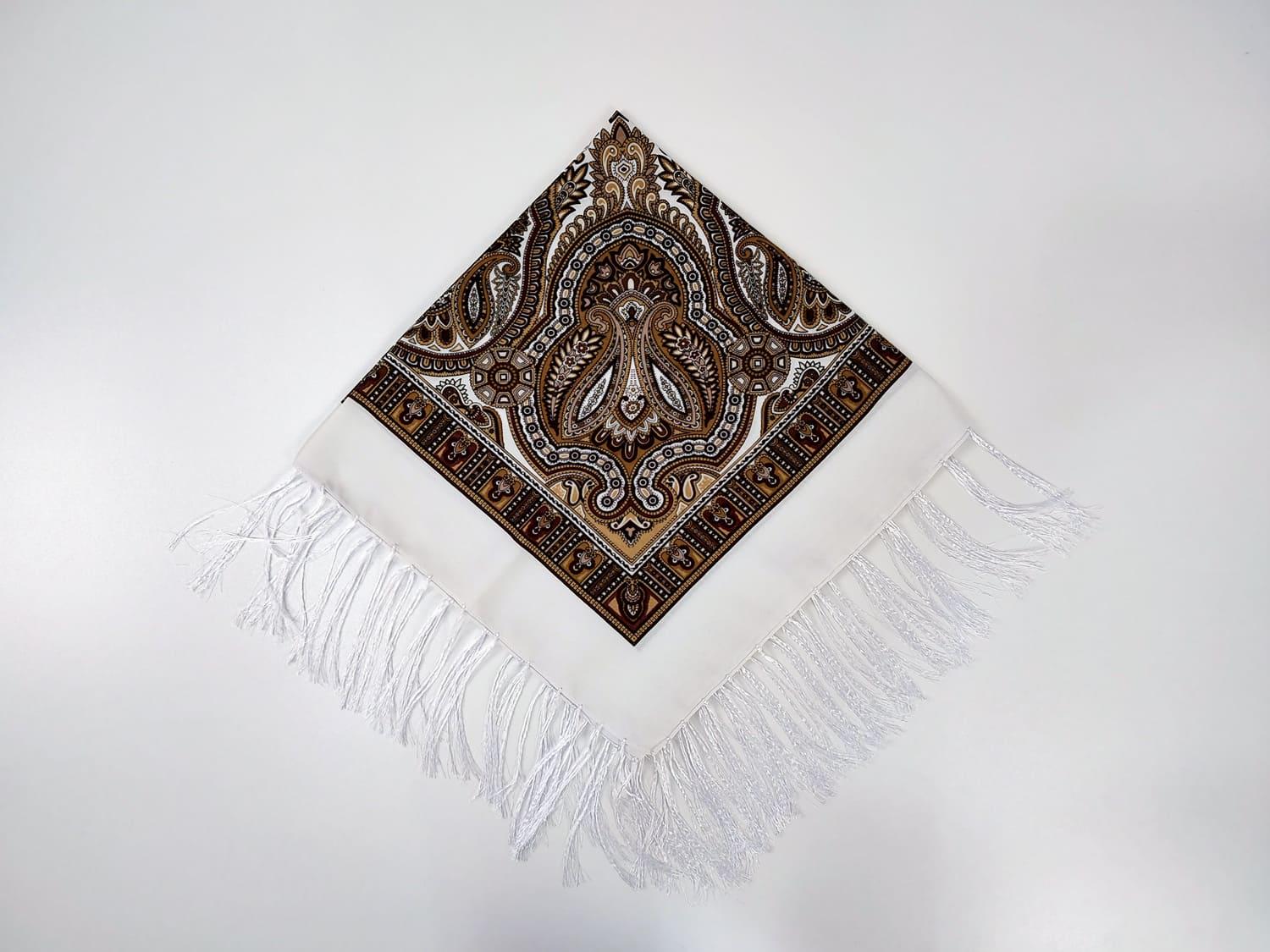 Платок украинский с тороками 80x80 см Белый (30070669)