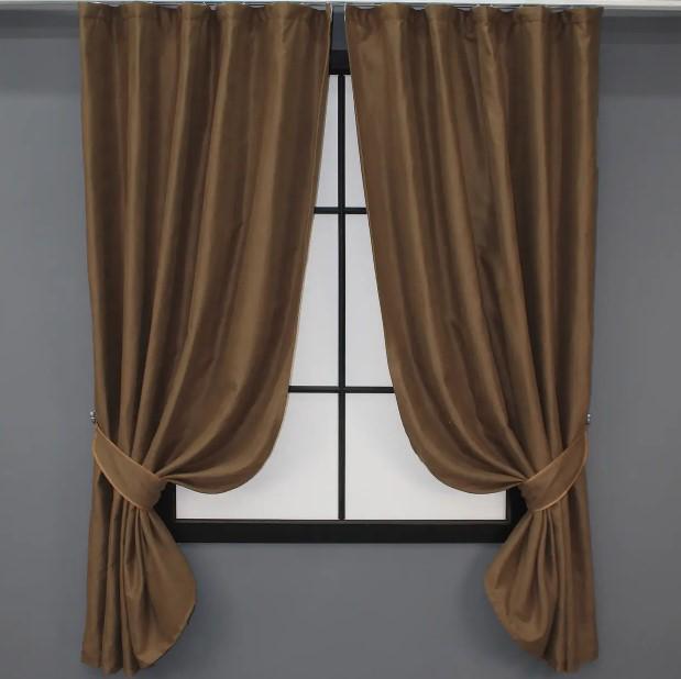 Комплект штор микровелюр 1,3х1,7 м 2 шт. Коричневый (789ш) Комплект штор микровелюр 1,3х1,7 м 2 шт. Коричневый (789ш)