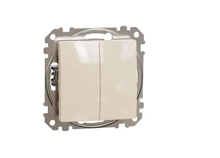 Выключатель двойной проходной Schneider Electric Sedna Design Бежевый (SDD112108)