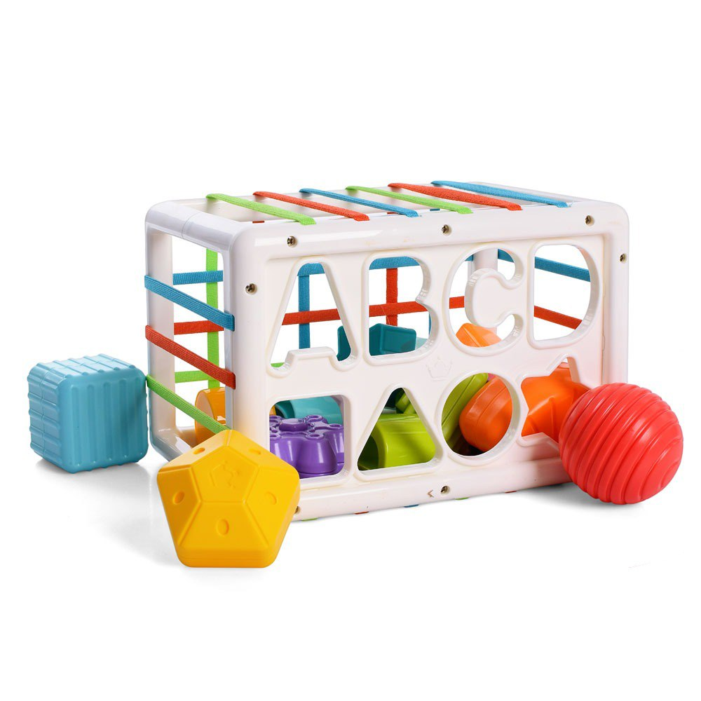 Куб-сортер развивающий тактильный Huanger HE 0209 с набором сенсорных элементов 14 шт. (2134016089)