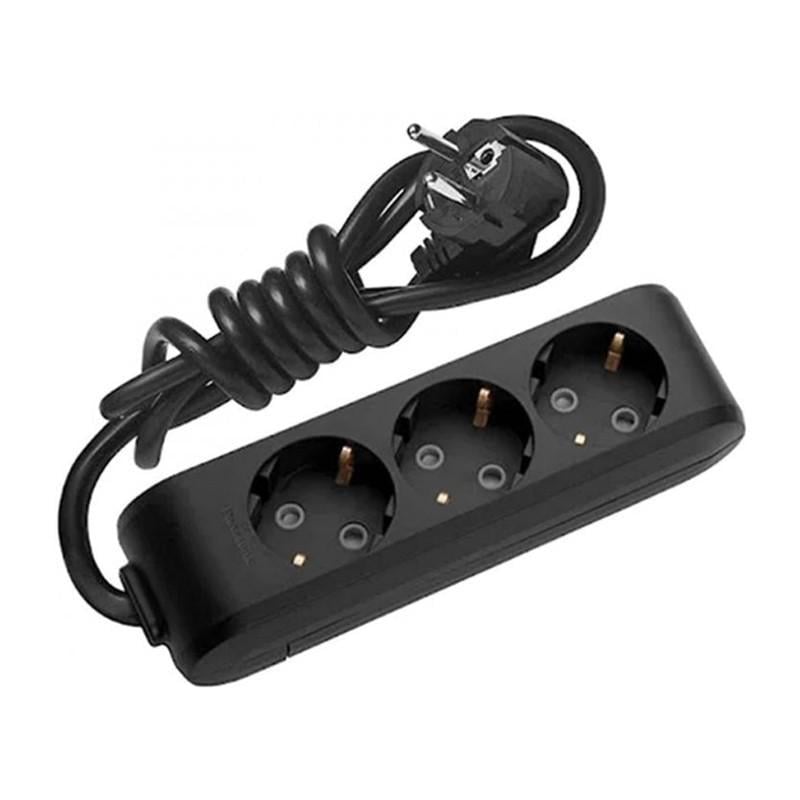 Удлинитель Panasonic X-tendia 3 гнезда с заземлением и шторками 5 м Черный (WLTB04352BL-UA)