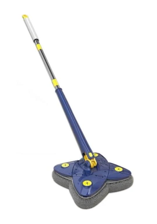 Швабра квадратная с отжимом и дозаторами для моющего 134х24х24 см вращением на 360 градусов из полипропилена Синий (opt-14916)