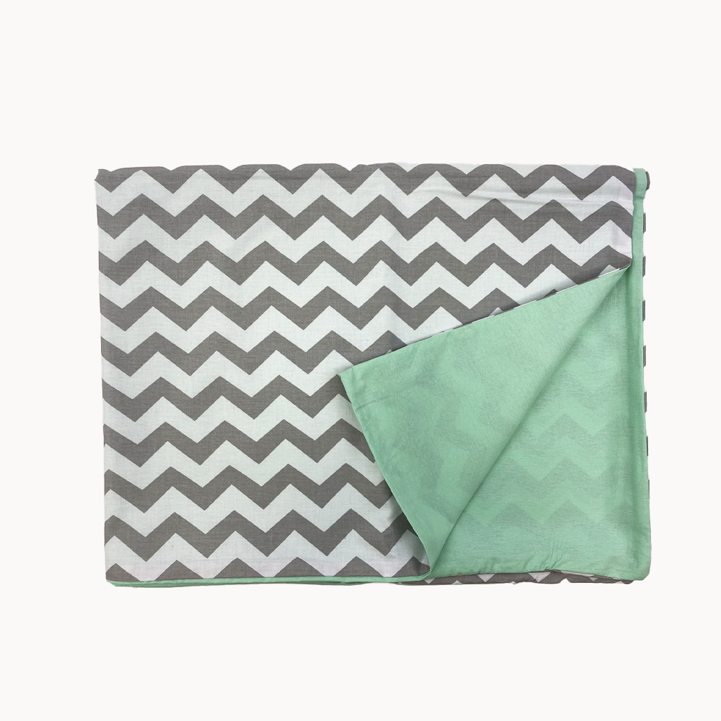 Комплект постельного белья детский СТ Зигзаги хлопок Серый/Мятный (SH-0020-K-TXCO-СТ-UA-10М) - фото 2