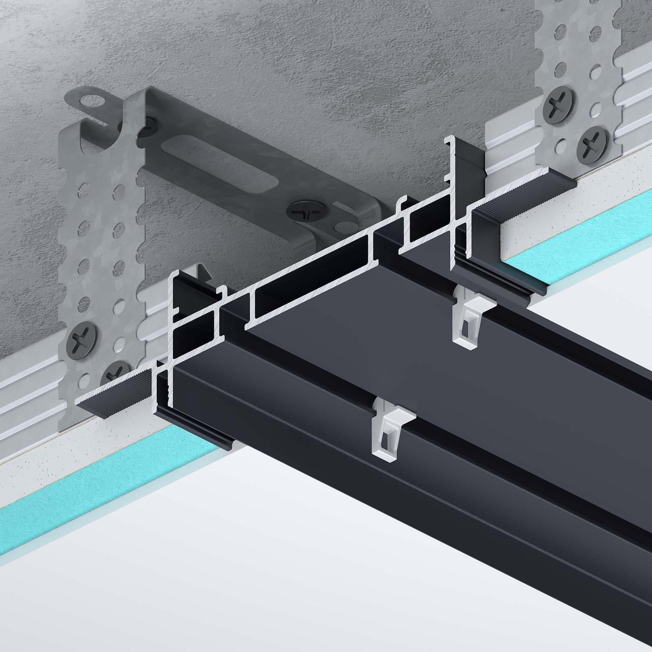 Карниз двухрядный FSPRO алюминиевый 1 м Черный (F2.CR1190B)