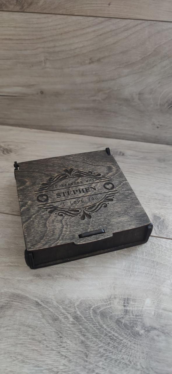 Пазл деревянный 20 причин почему Я люблю тебя в деревянной коробочке (KG-4837)