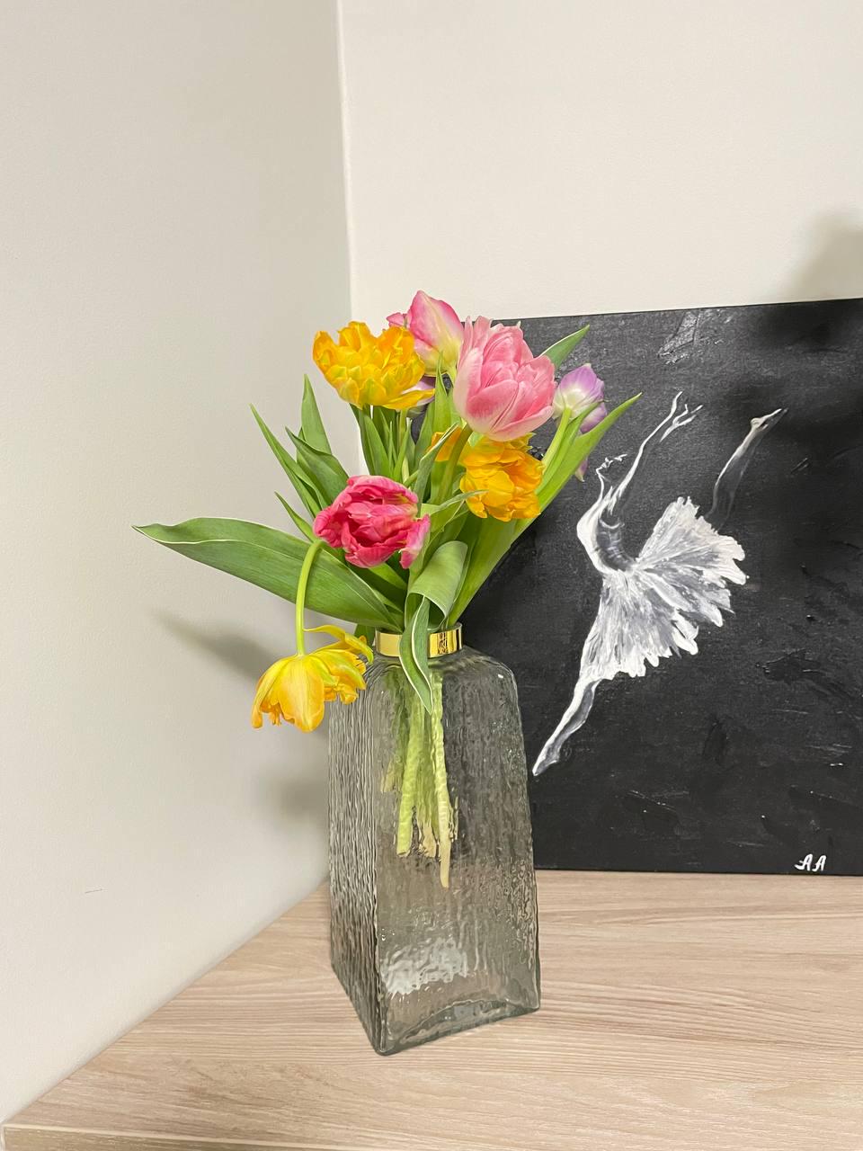 Ваза з золотим горлечком Прозорий (AWN-00442)