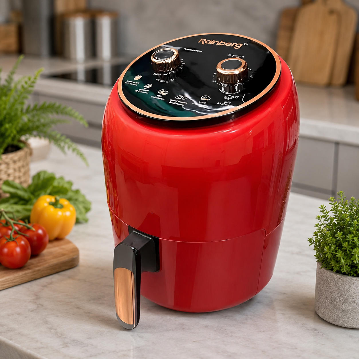 Аэрогриль Rainberg RB-2318 с антипригарным покрытием и таймером 8,5 л Аэрогриль Rainberg RB-2318 с антипригарным покрытием и таймером 8,5 л