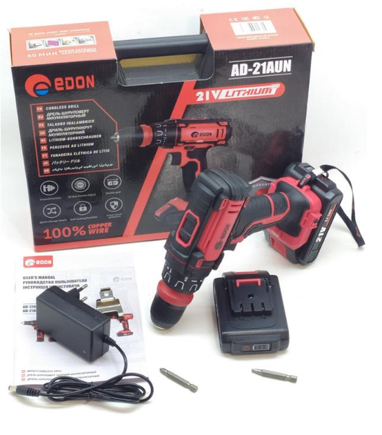 Шуруповерт акумуляторний Edon AD-21AUN (30079904)