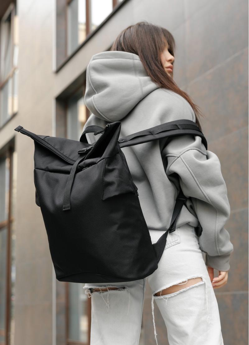 Рюкзак женский Sambag RollTop KZN 41х27х18 см Черный (24300065)